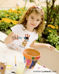 child painting art planter pot