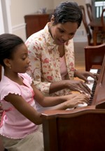 African American Girl Piano Lessons