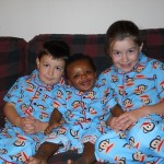 kids in monkey pajamas