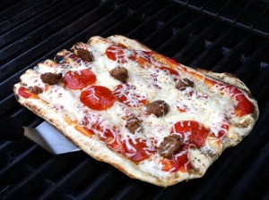 pizza on grill
